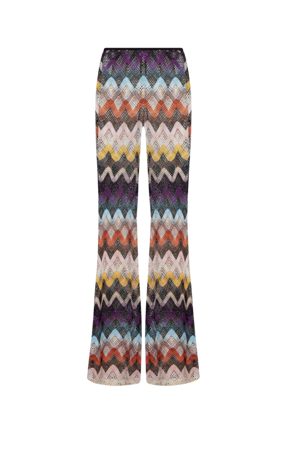 Flare trousers crochet lurex