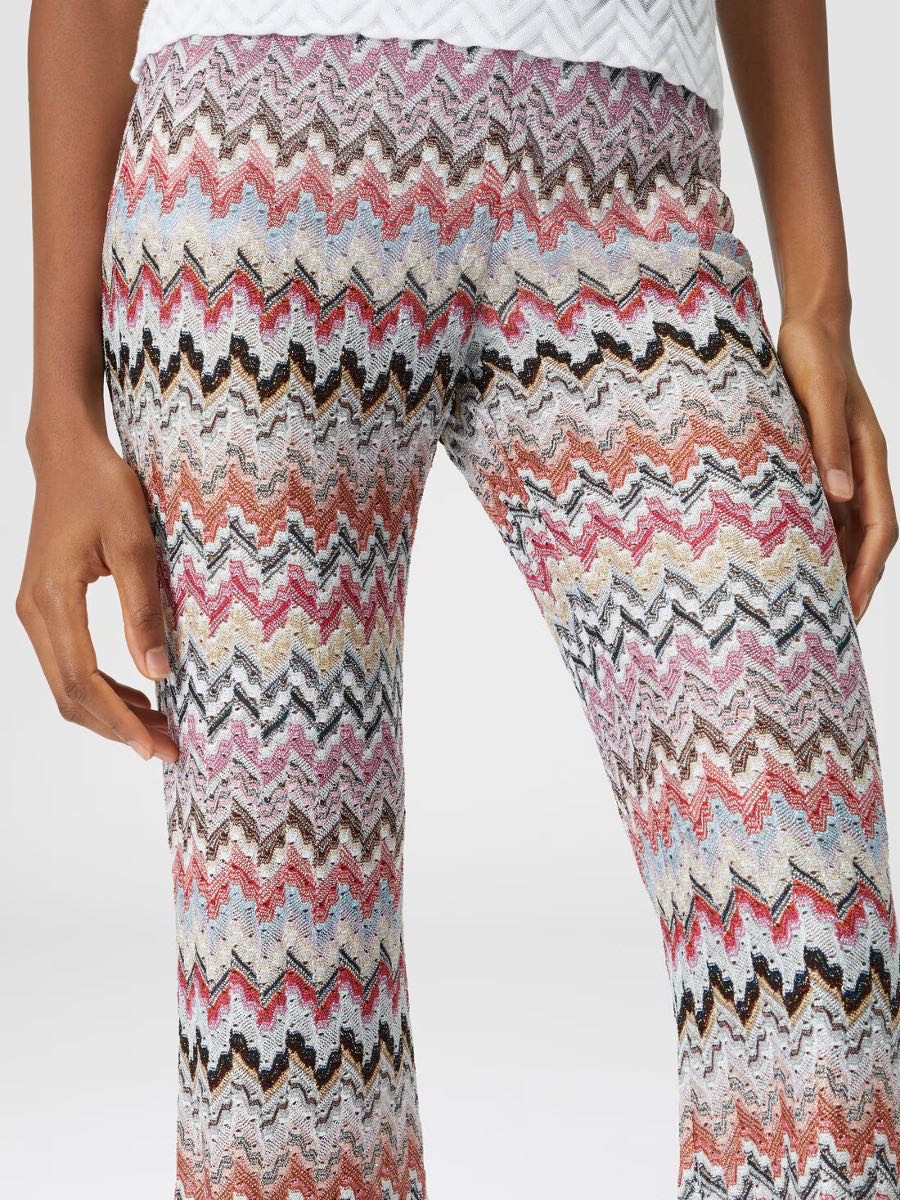 Flared trousers with lurex