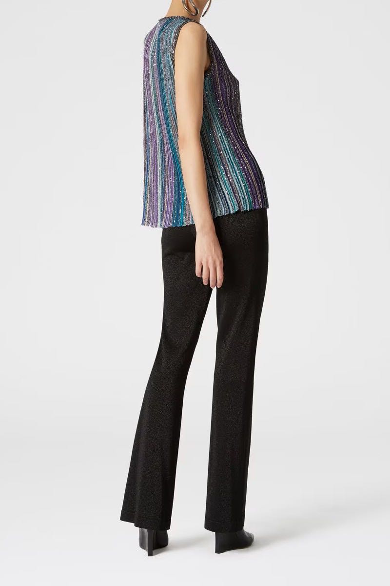 Top canalé sequins
