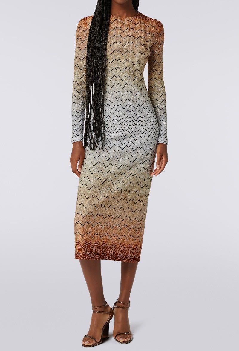 Long sleeve lurex dress