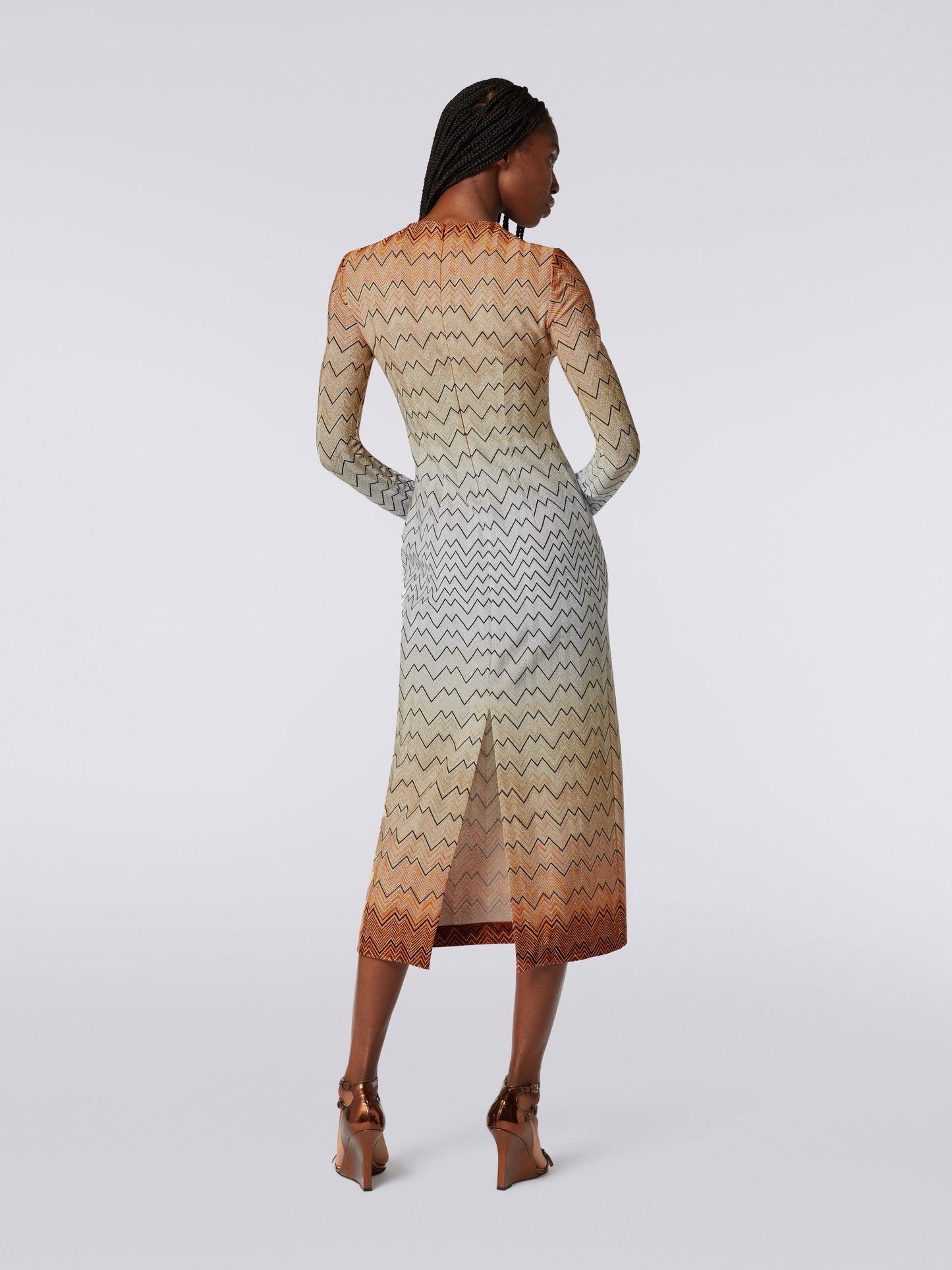 Long sleeve lurex dress