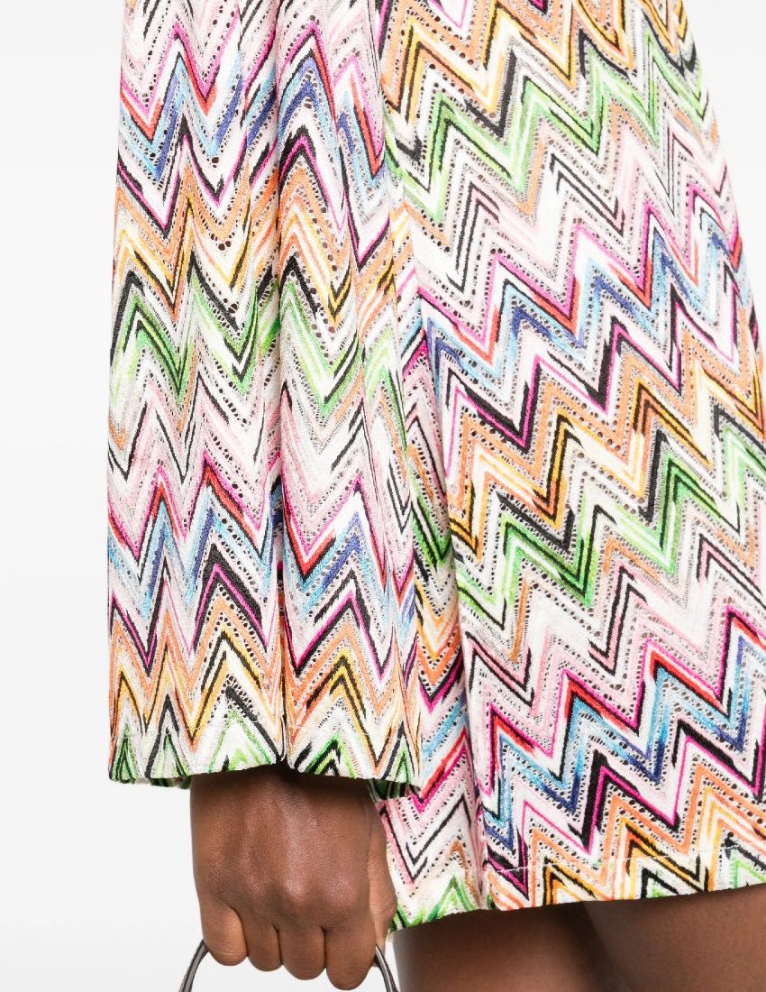 Short Dress With Zigzag Motif