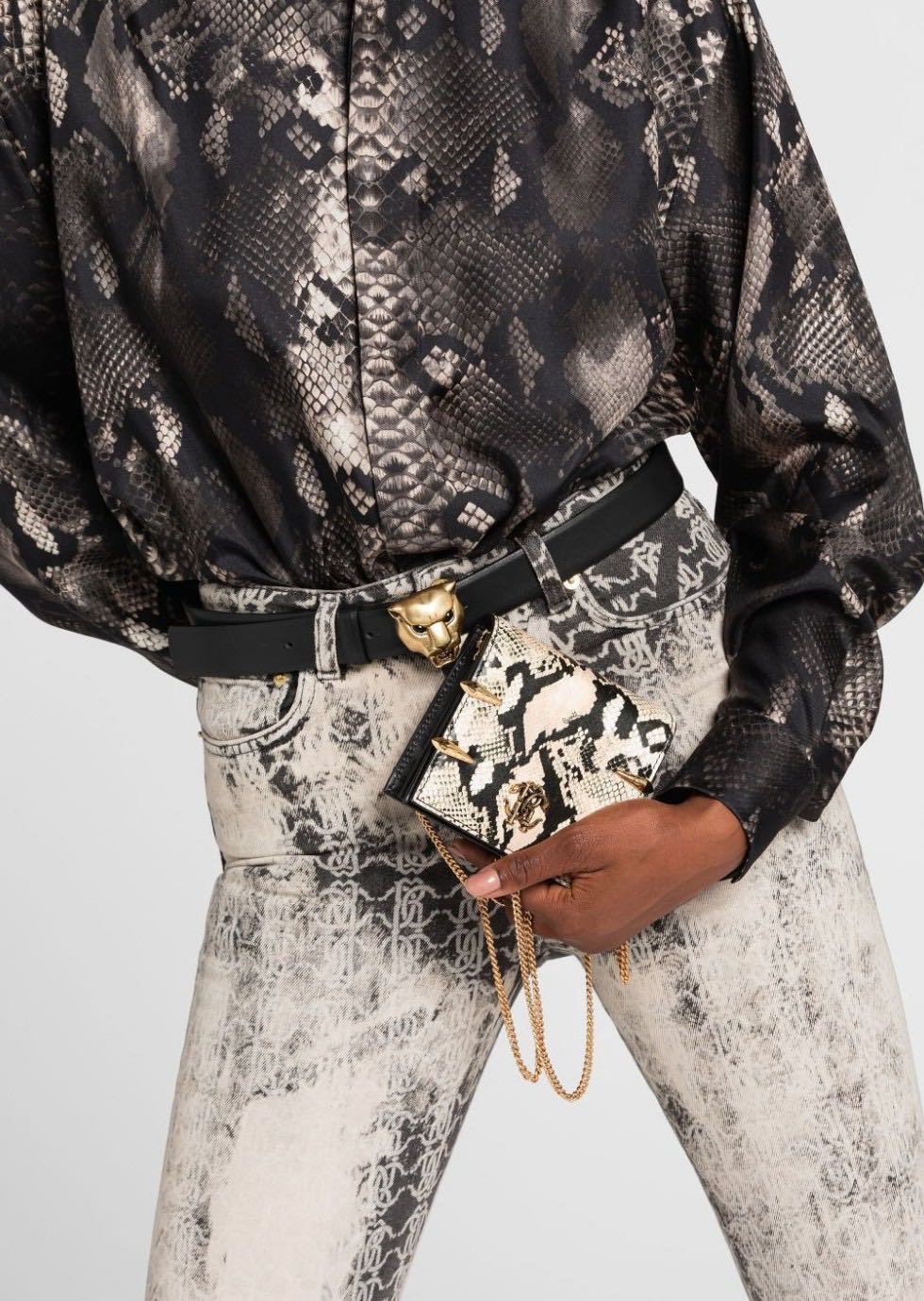 Small leather print bag
