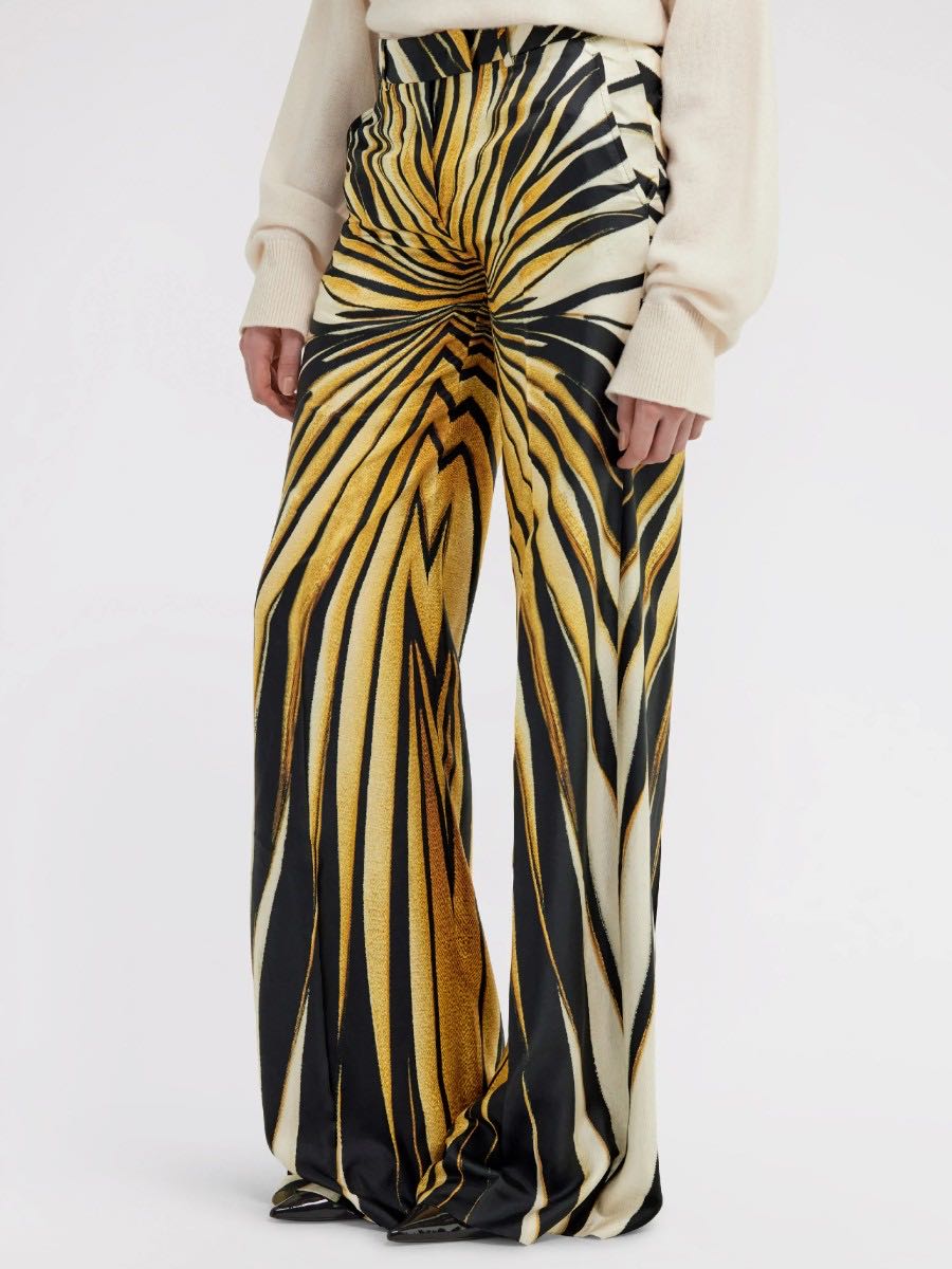 Silk trousers ray of gold