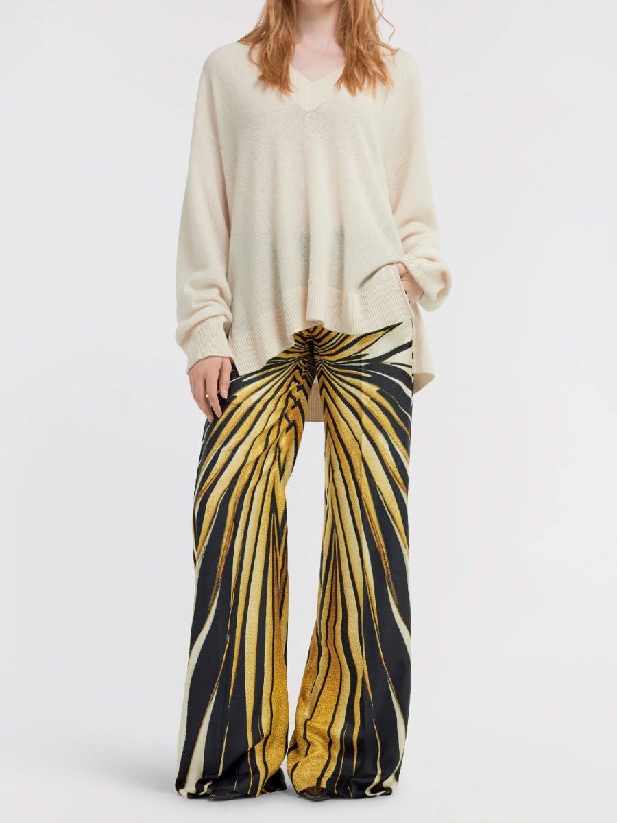 Silk trousers ray of gold