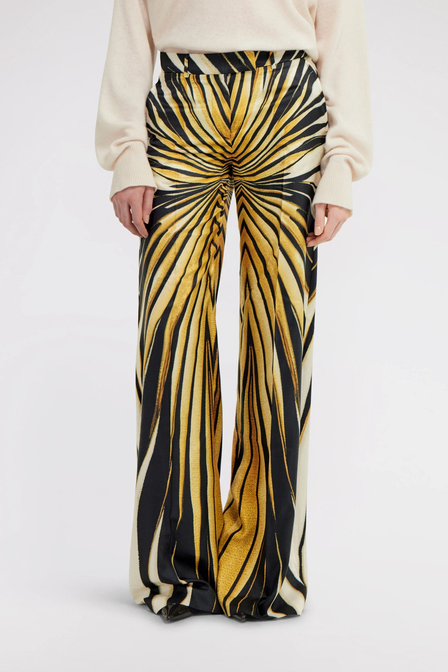 Silk trousers ray of gold