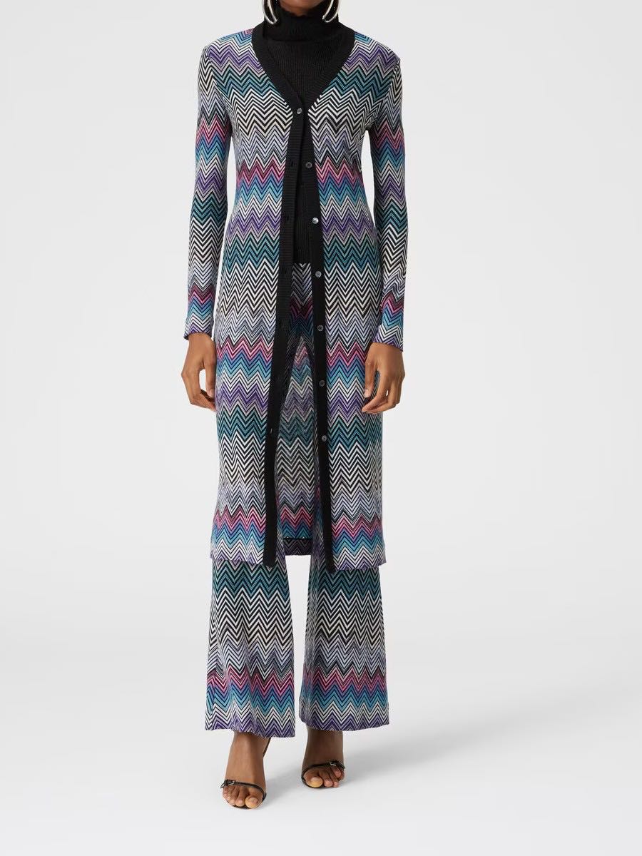 Long cardigan/dress with zigzag pattern