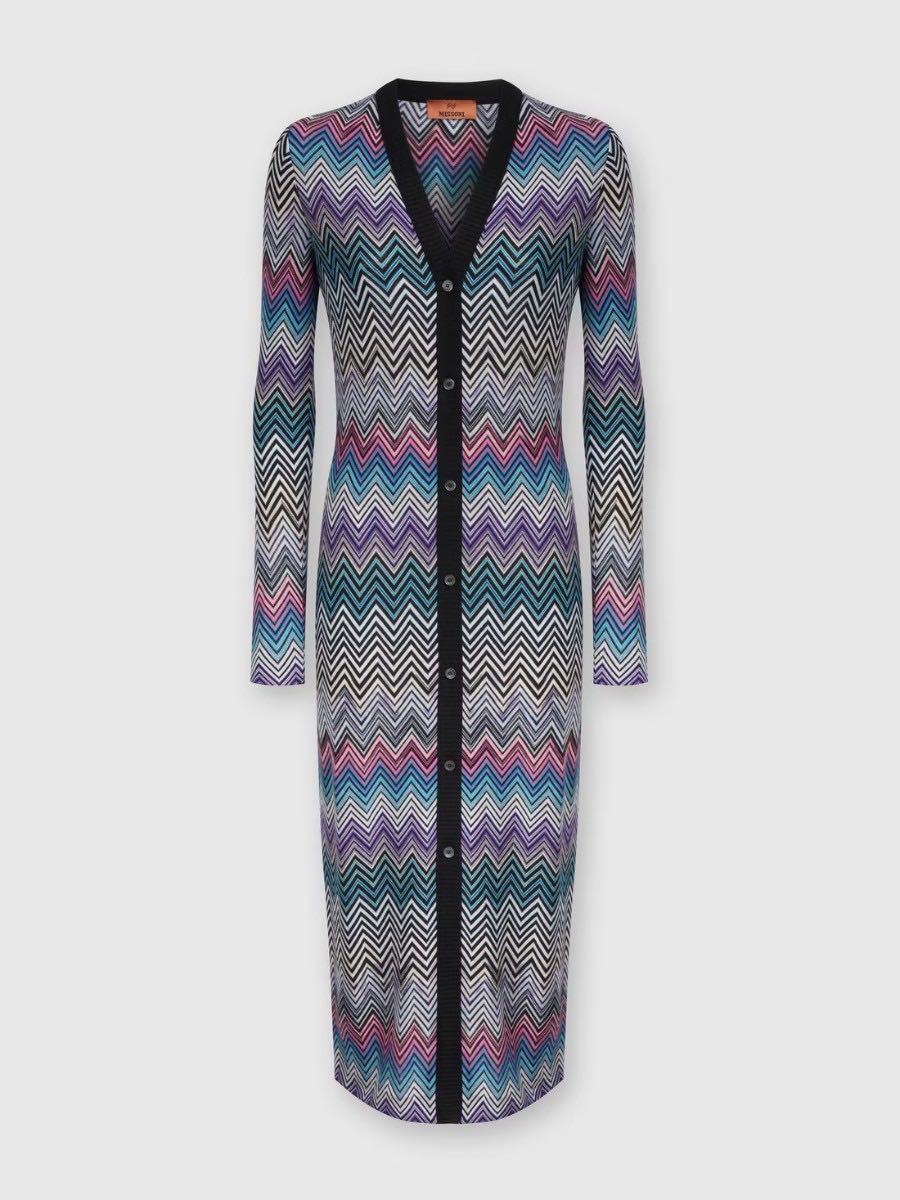 Long cardigan/dress with zigzag pattern