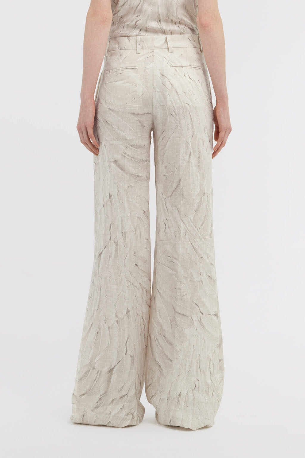 Pallazo trousers with feather print