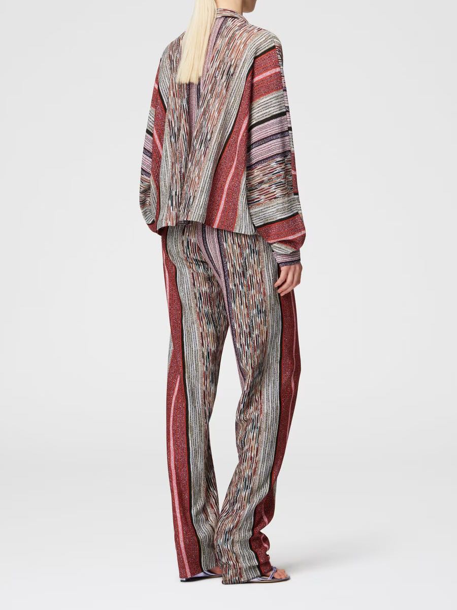 Blouse with lamé viscose scarf collar