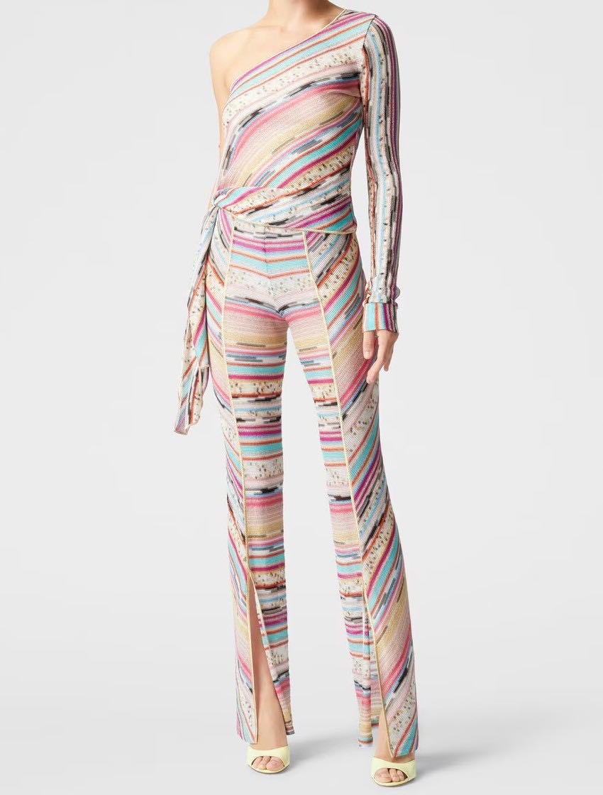 Striped Motif Trousers