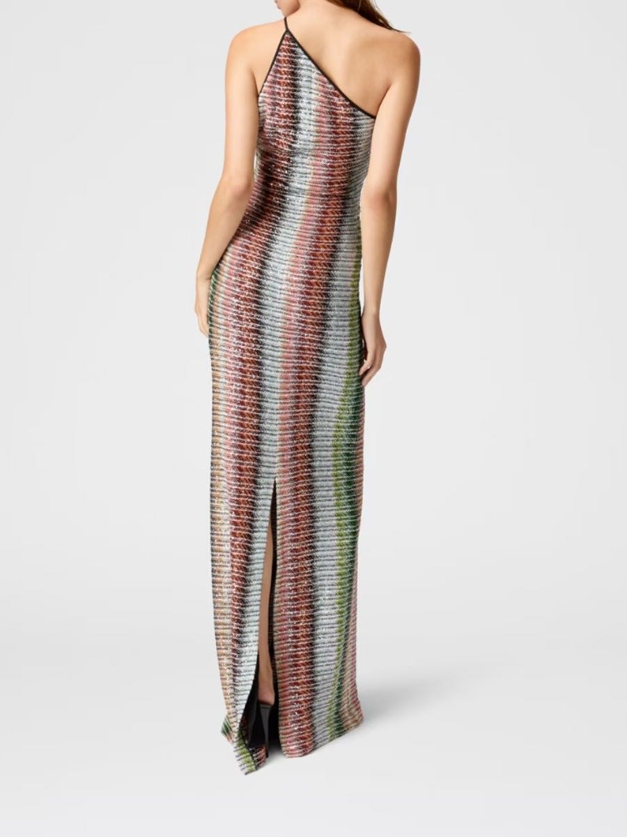 One sholder asymmetic sequins dress