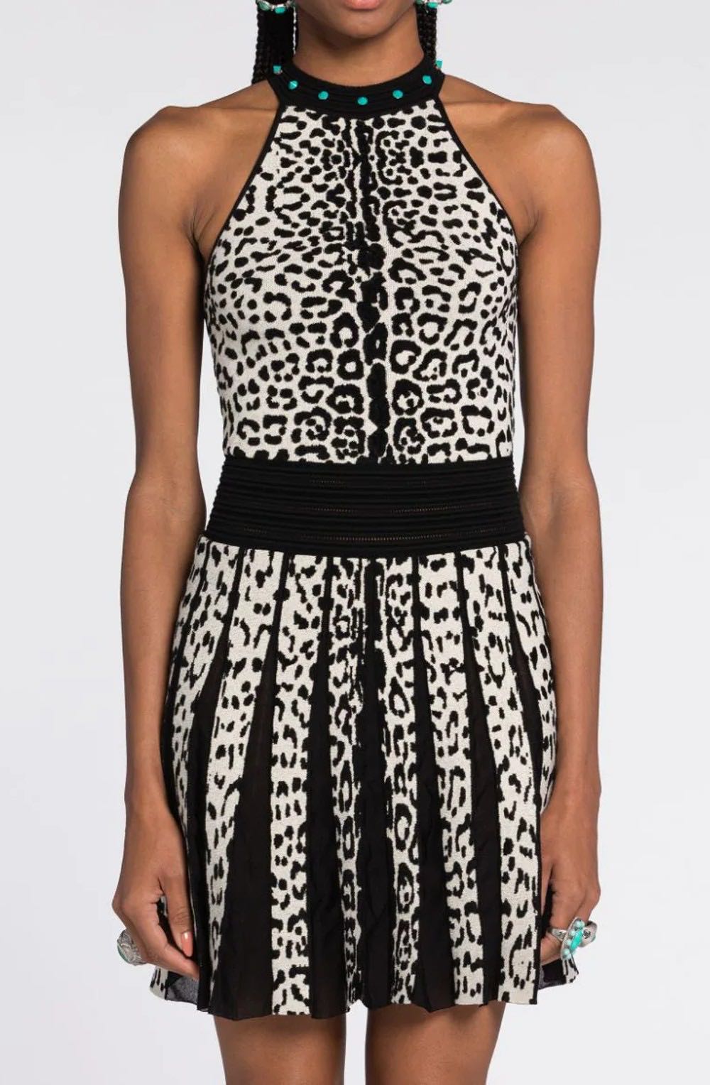 Animal print knit dress