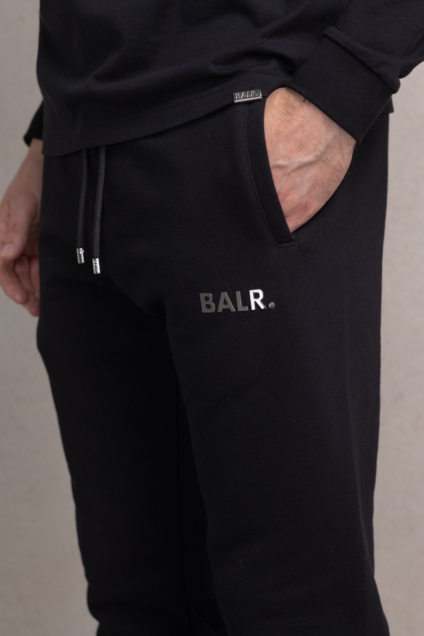 Black silver logo tracksuit