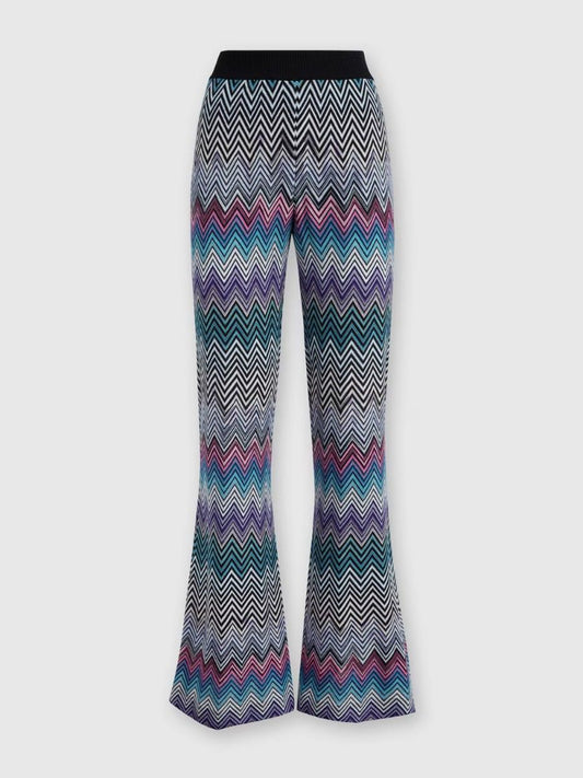 Flared trousers with zigzag pattern
