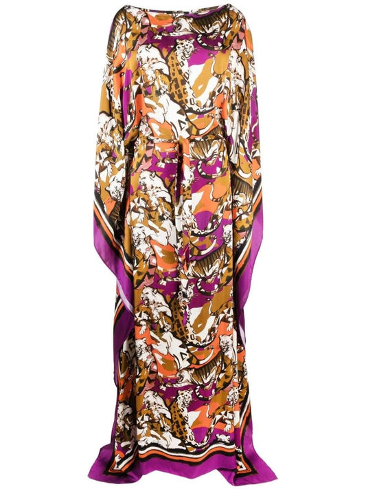 Long animal print kaftan