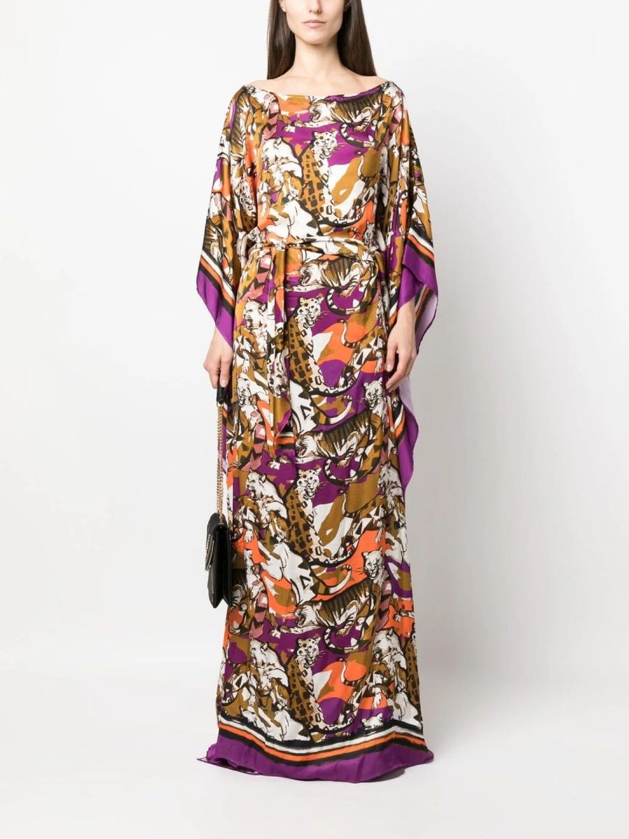 Long animal print kaftan