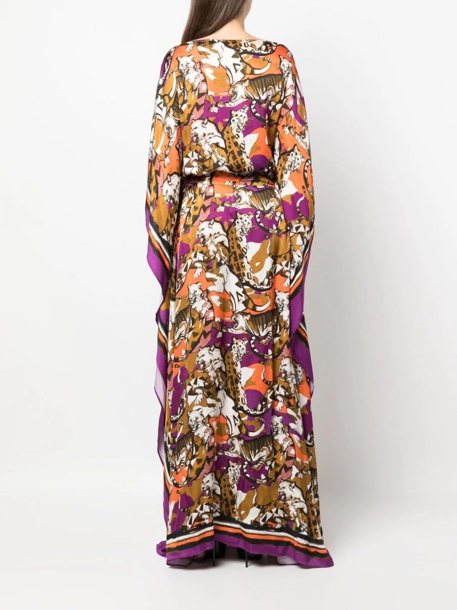 Long animal print kaftan