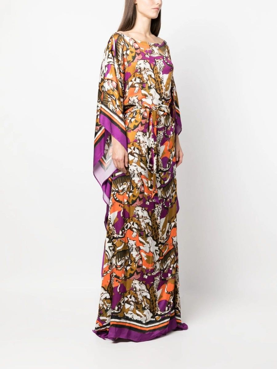 Long animal print kaftan