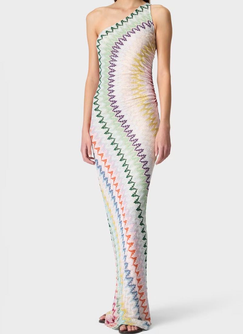 Long Asymetric Multicolor Dress