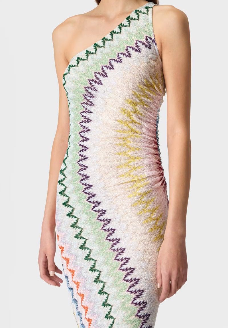 Long Asymetric Multicolor Dress