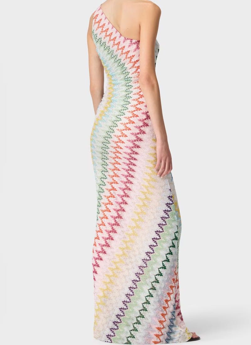 Long Asymetric Multicolor Dress
