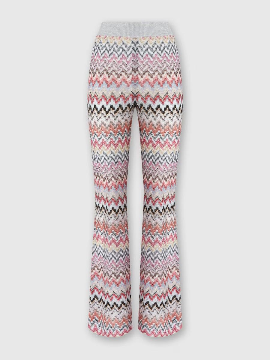 Flared trousers with lurex