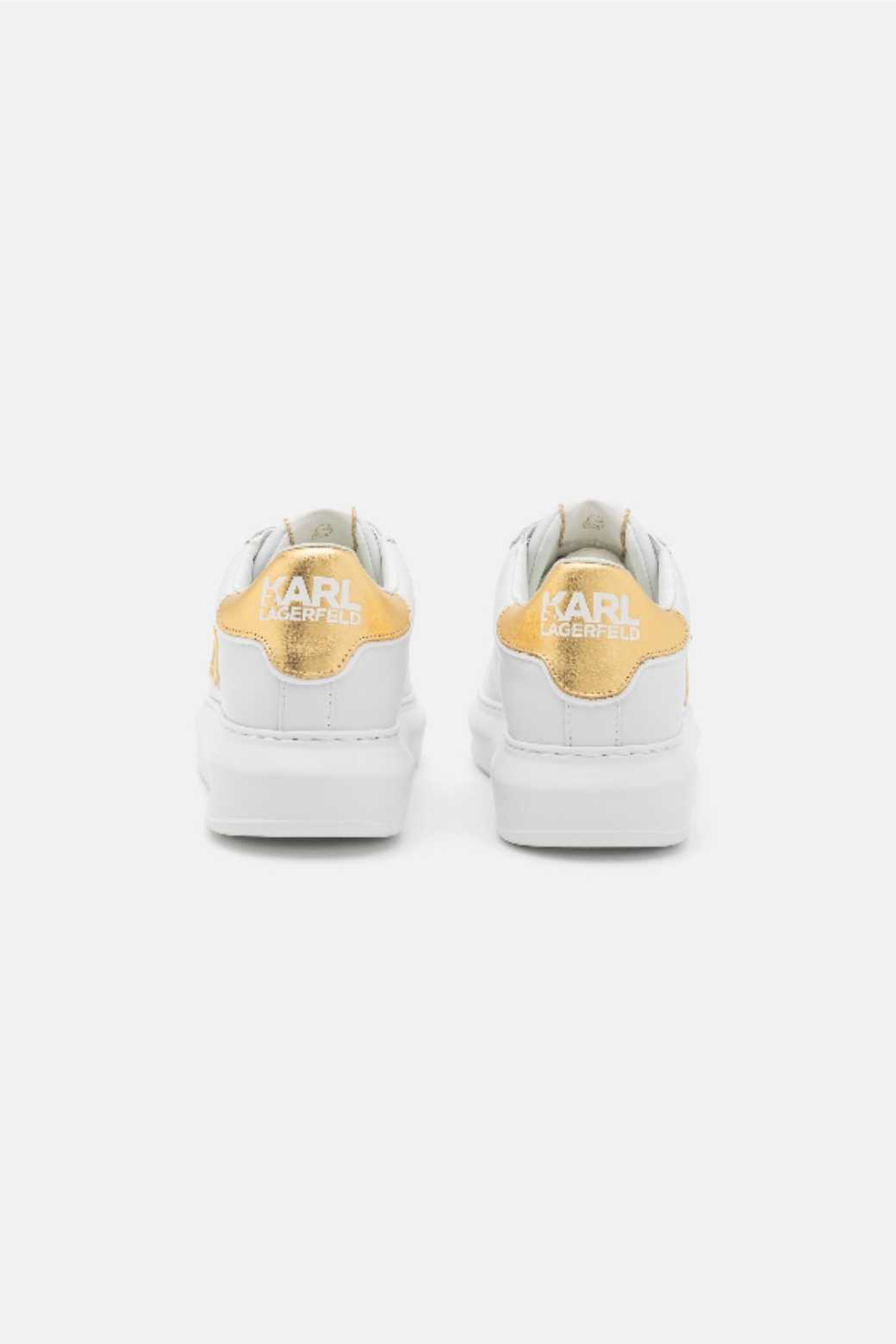 Shoes with gold logo