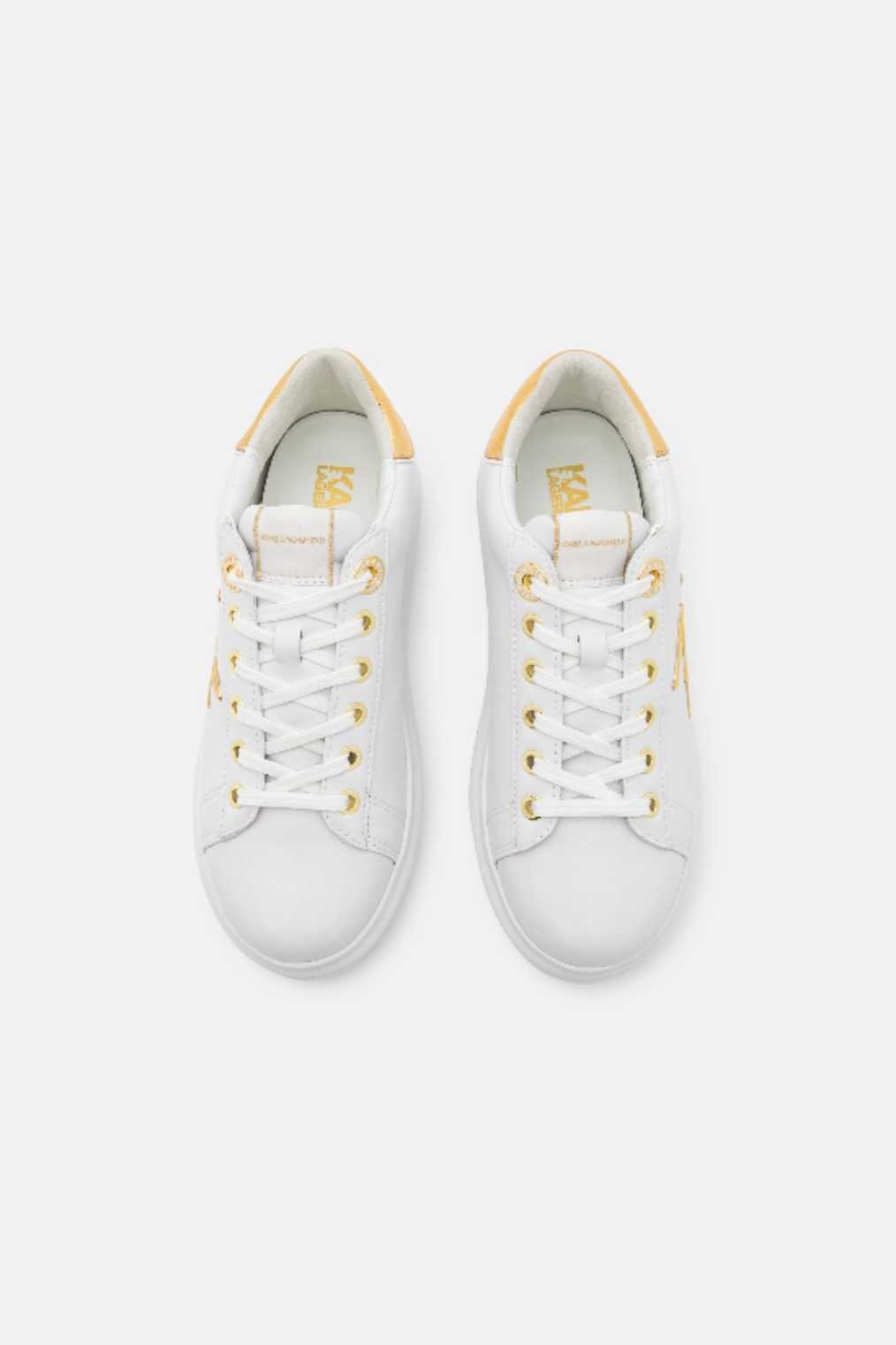 Shoes with gold logo