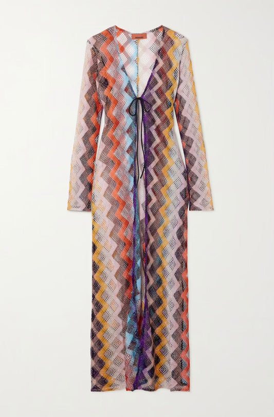 Maxi cardigan lurex