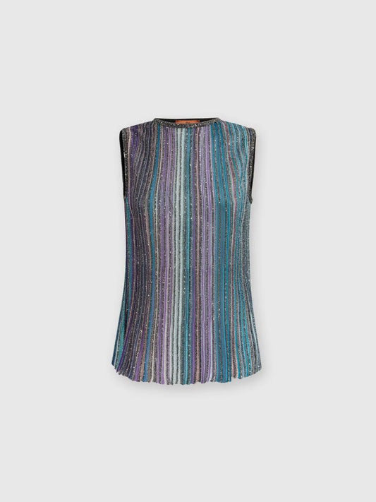 Top canalé sequins