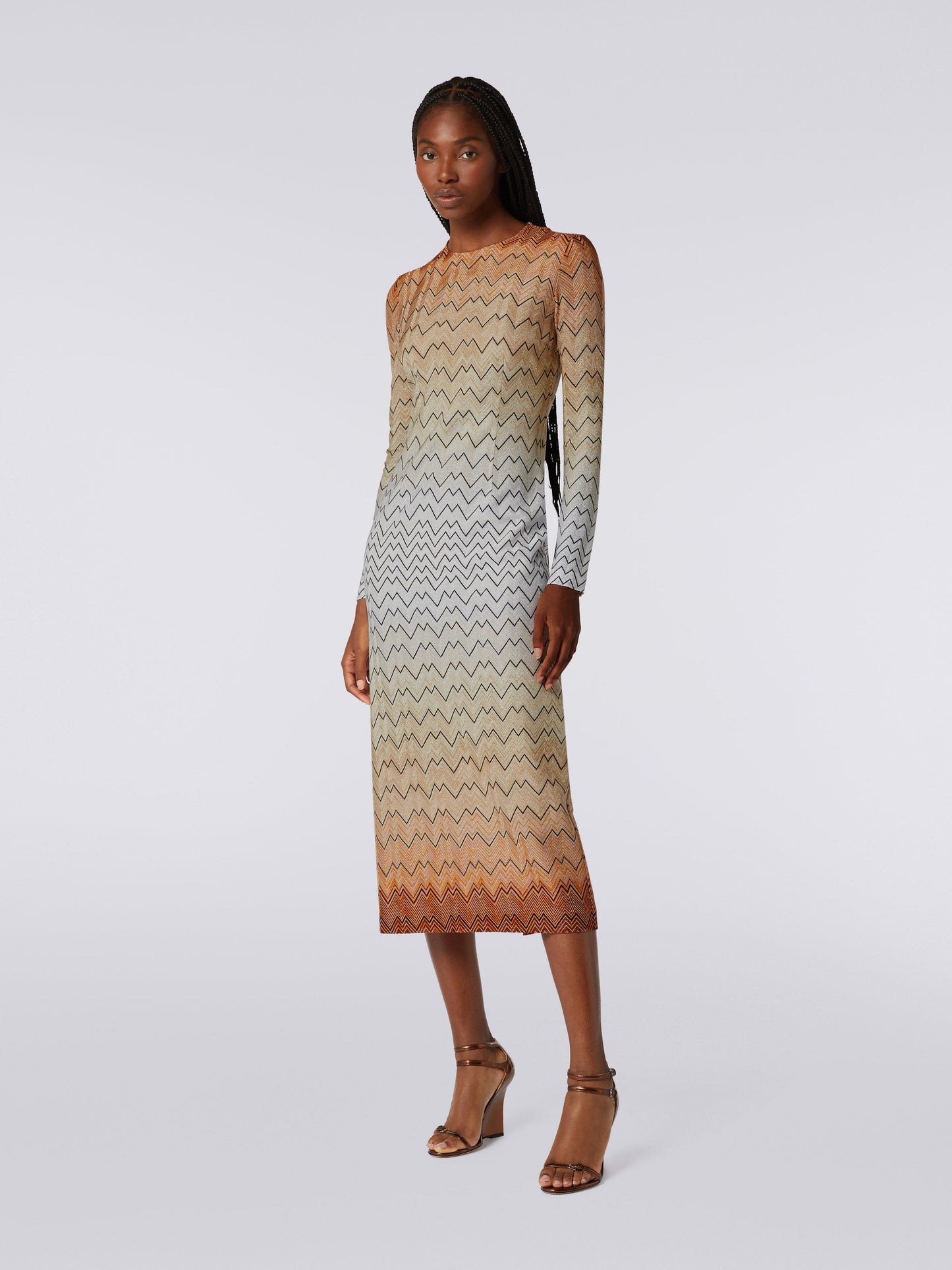 Long sleeve lurex dress