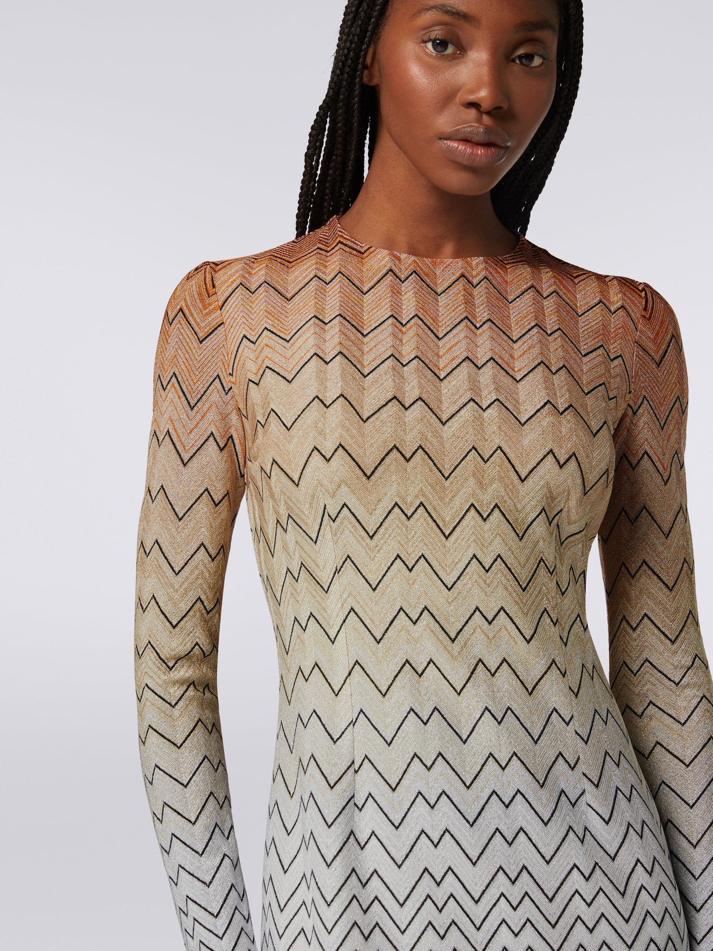 Long sleeve lurex dress