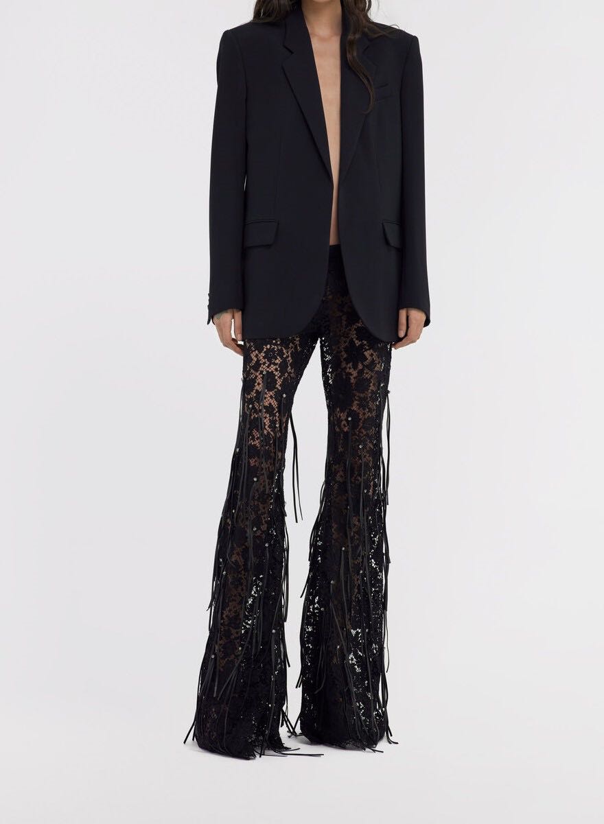 Lace flare trousers