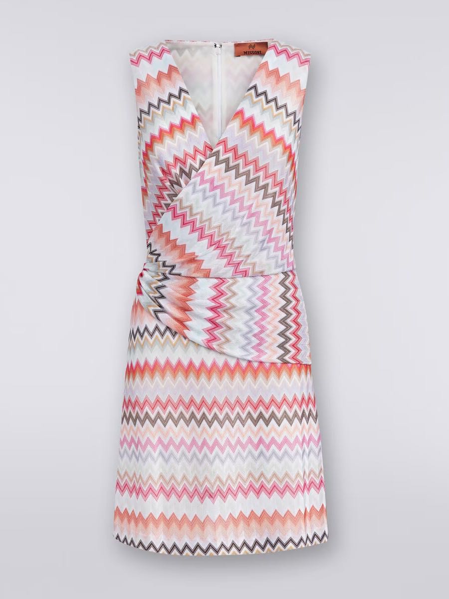 Mini zigzag dress V neck