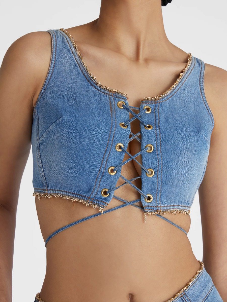 Croped denim top