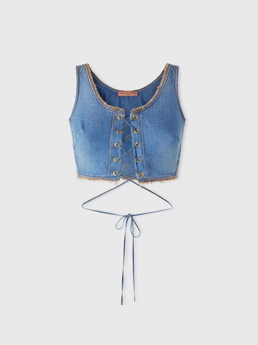 Croped denim top