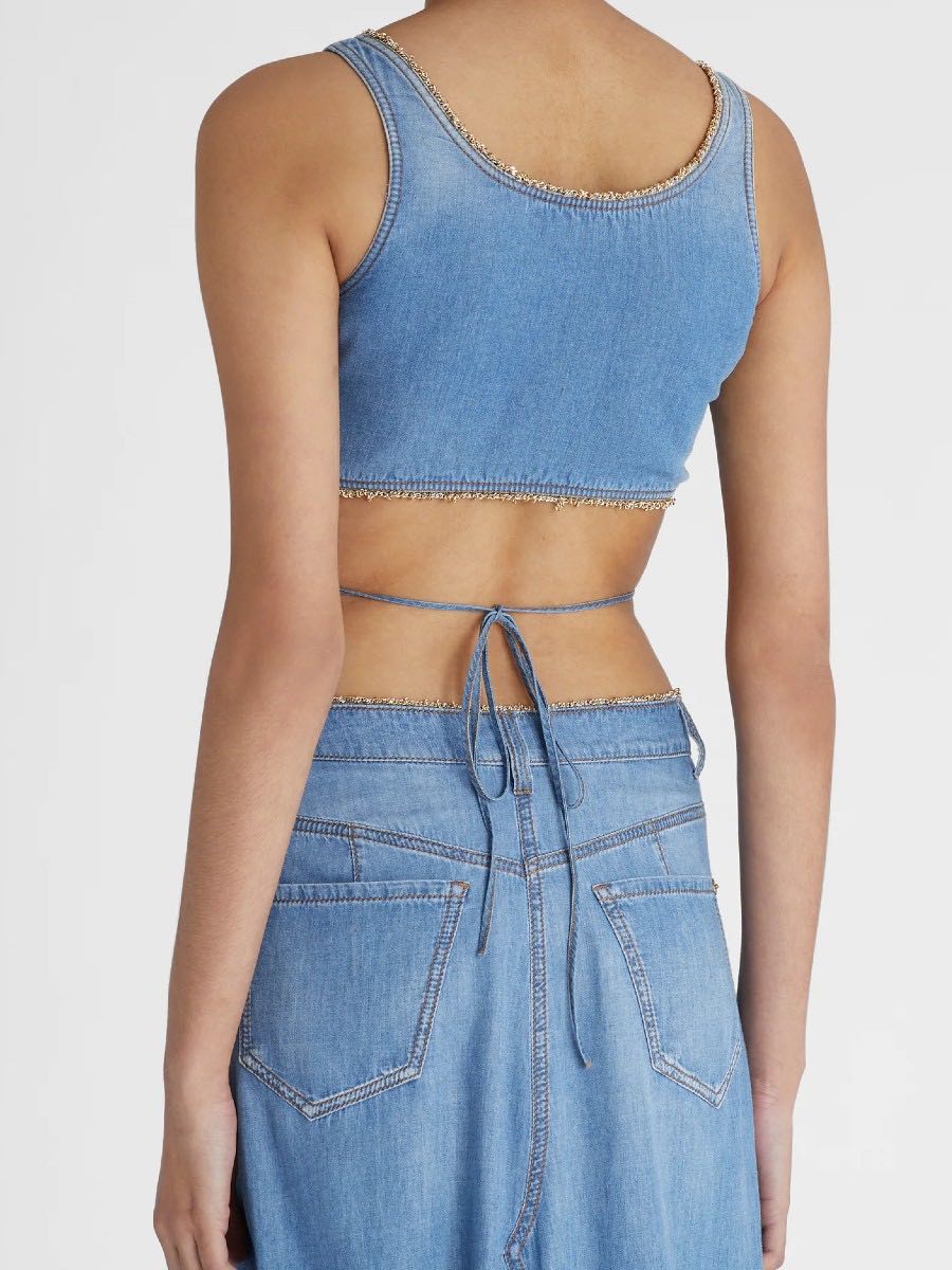 Croped denim top