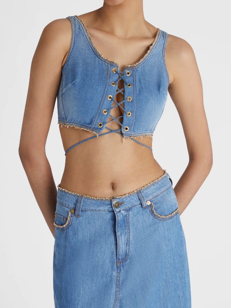 Croped denim top