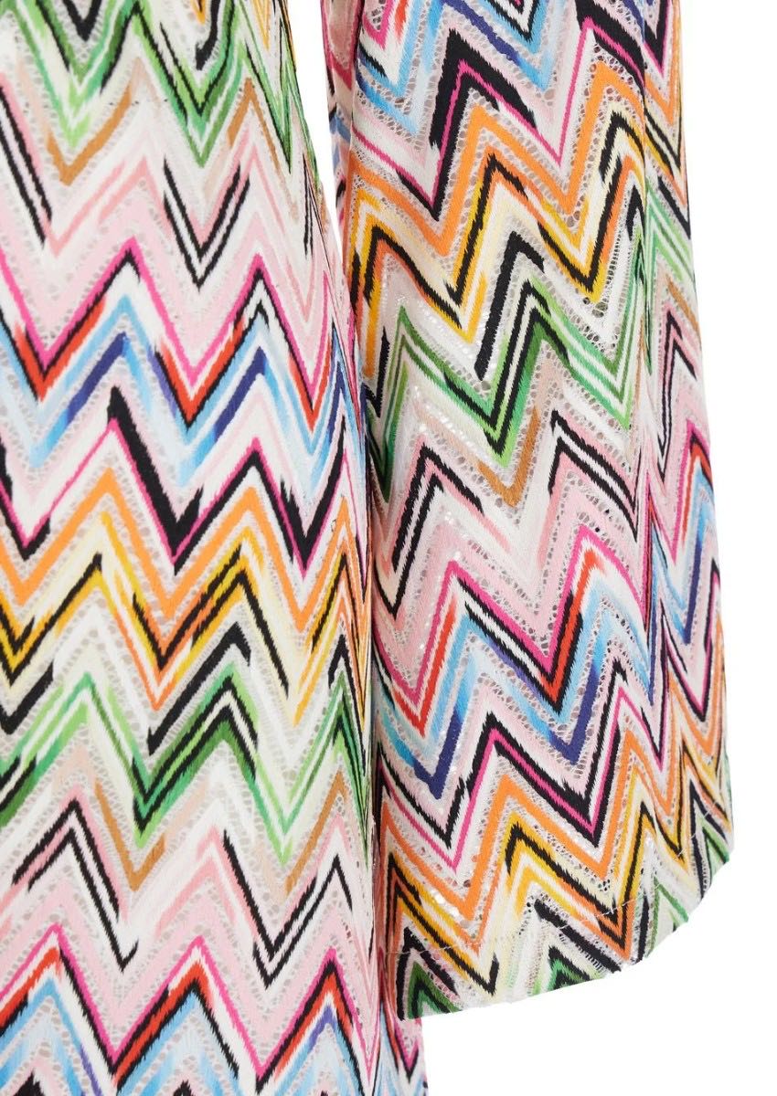 Short Dress With Zigzag Motif