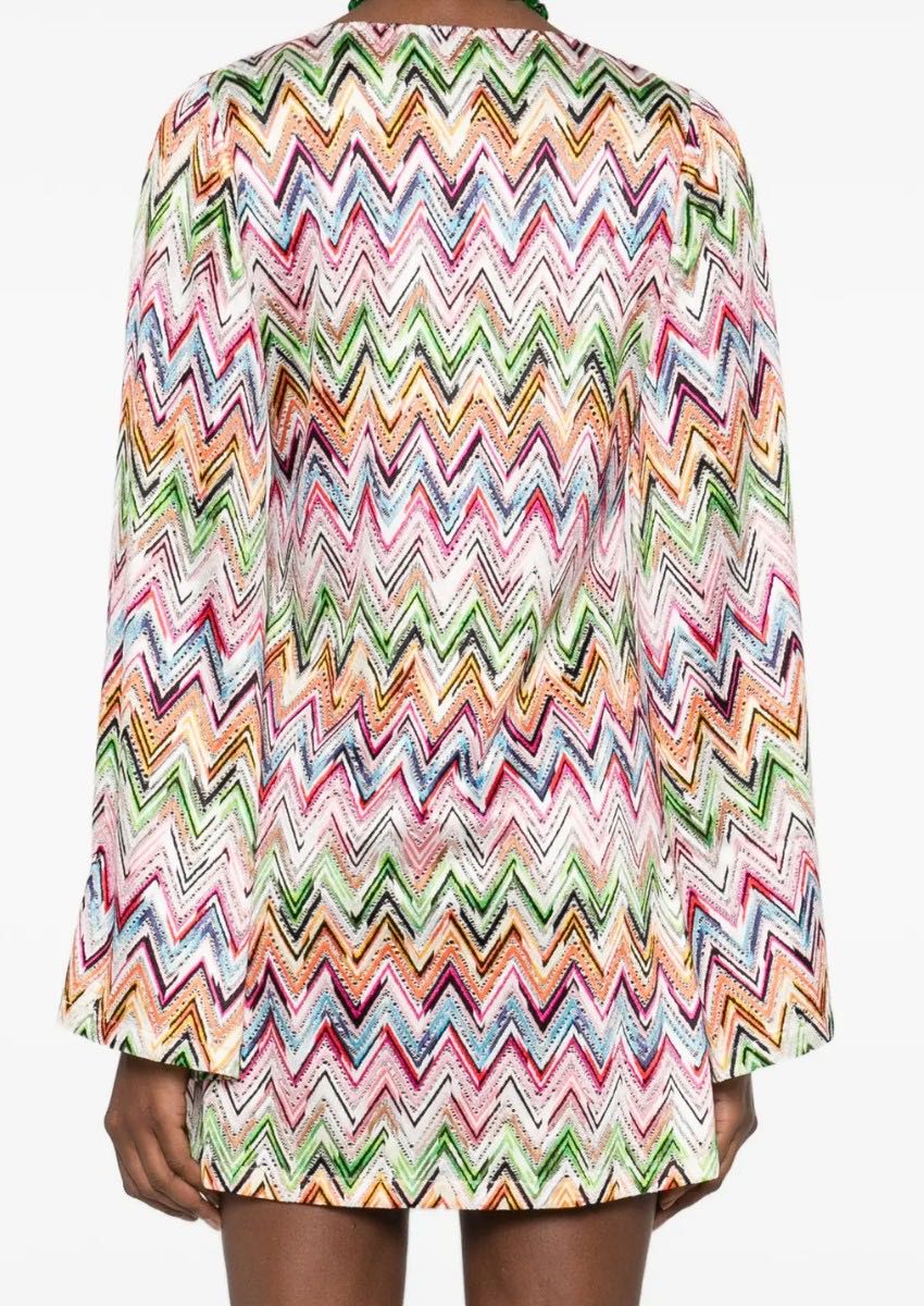 Short Dress With Zigzag Motif