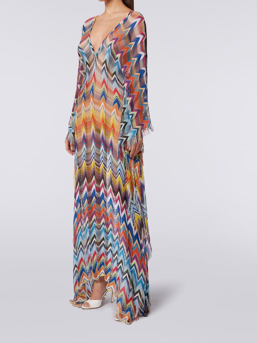 Long net kaftan