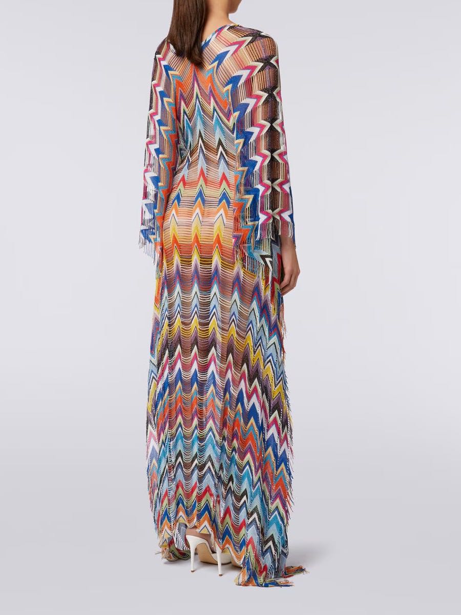 Long net kaftan