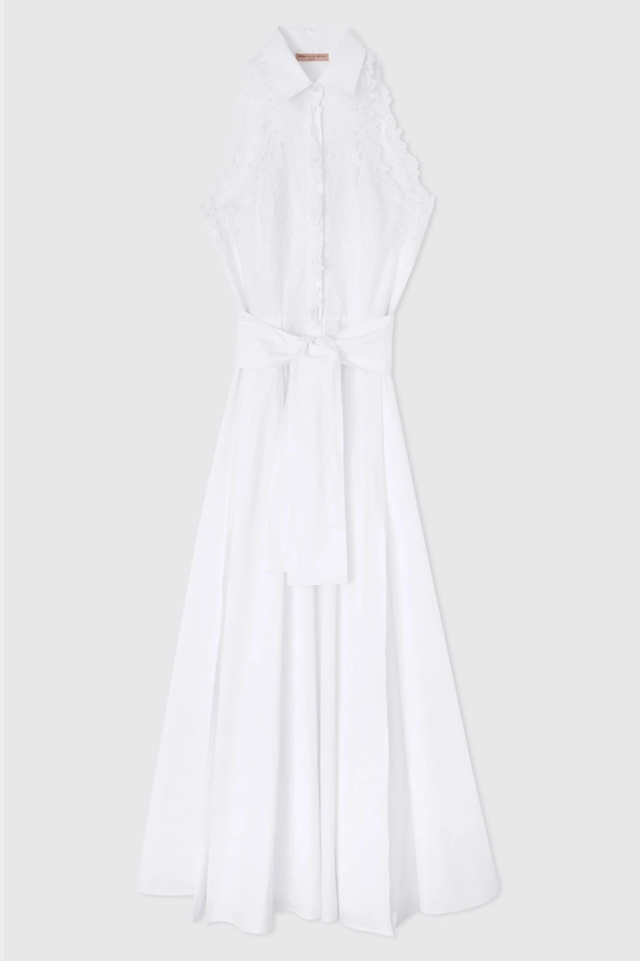 Sleevless dress with lace