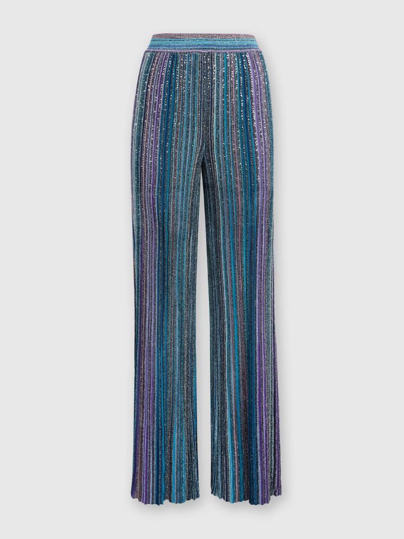 Trousers canalé with sequins