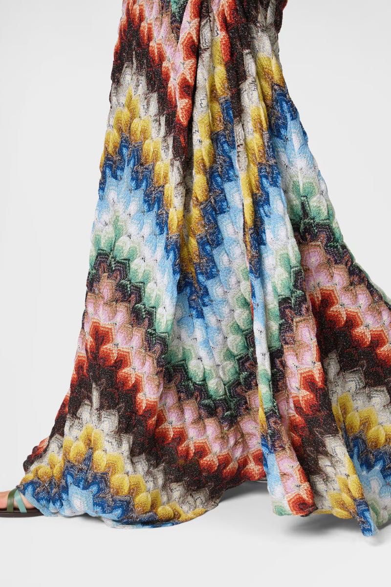 Long multicolor Open Back Dress
