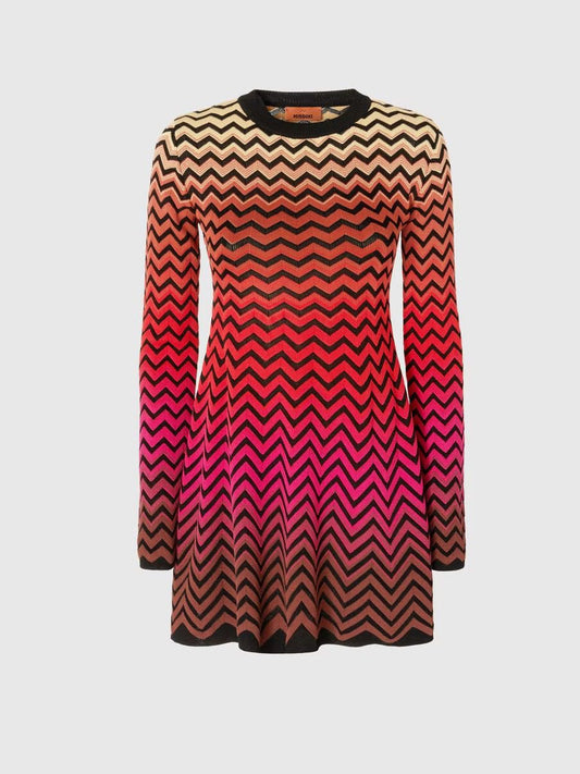 Short dress with zig zag pattern