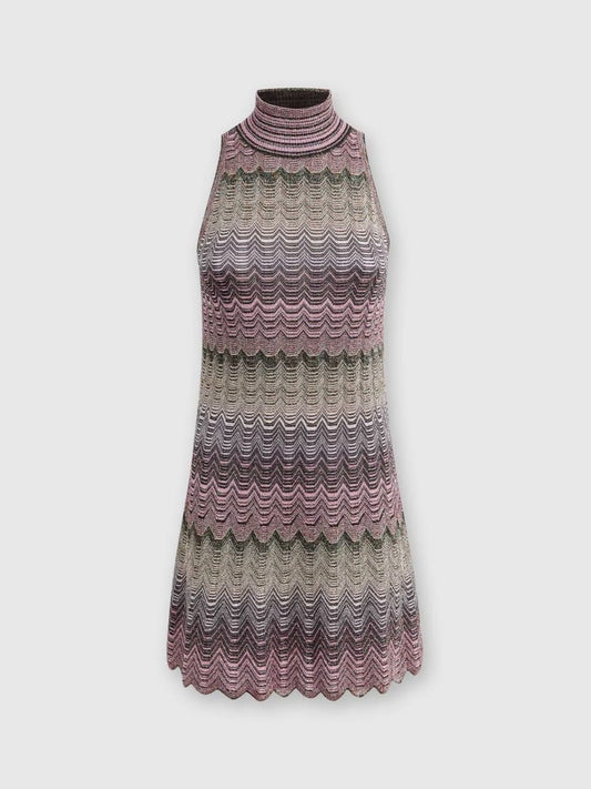 Sleevless mini lamé dress