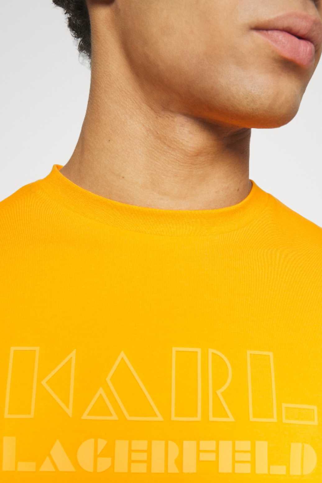 Orange geometric logo t-shirt