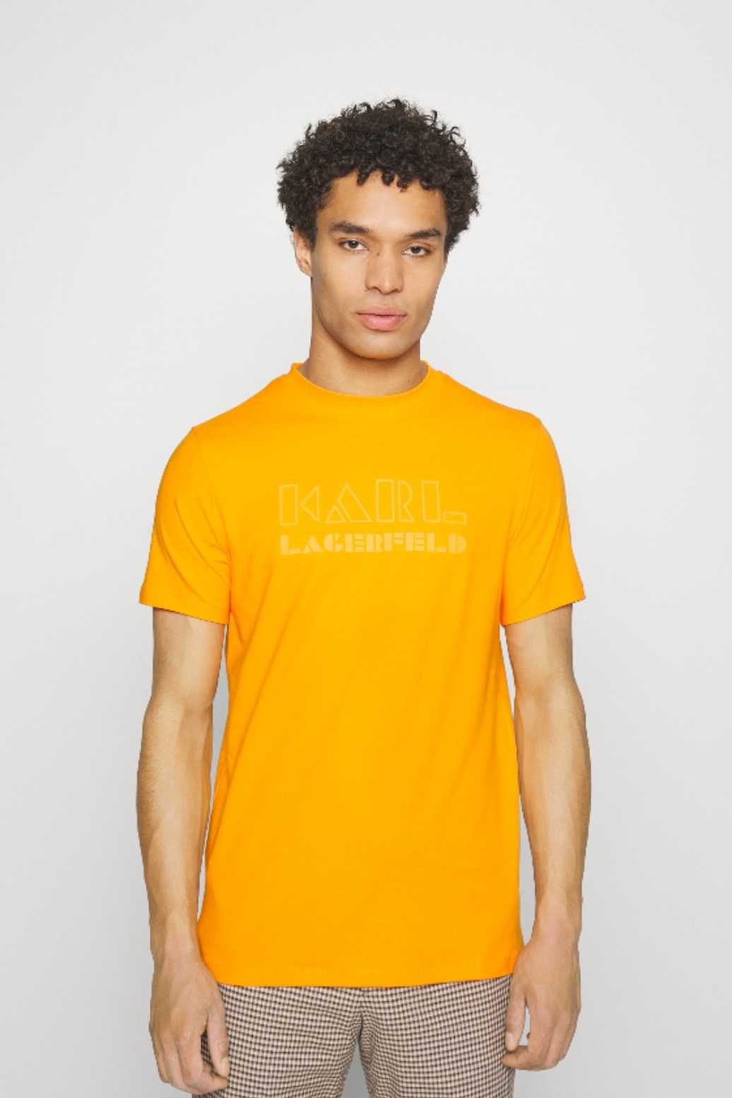 Orange geometric logo t-shirt